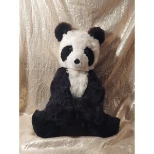 Vintage 1977 Dakin Pillow Pet Panda Bear 70s Stuffed Animal Toy Black White